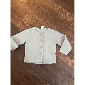 H&M Baby Blue Knit Button Front Cardigan Sweater 6 9 Months